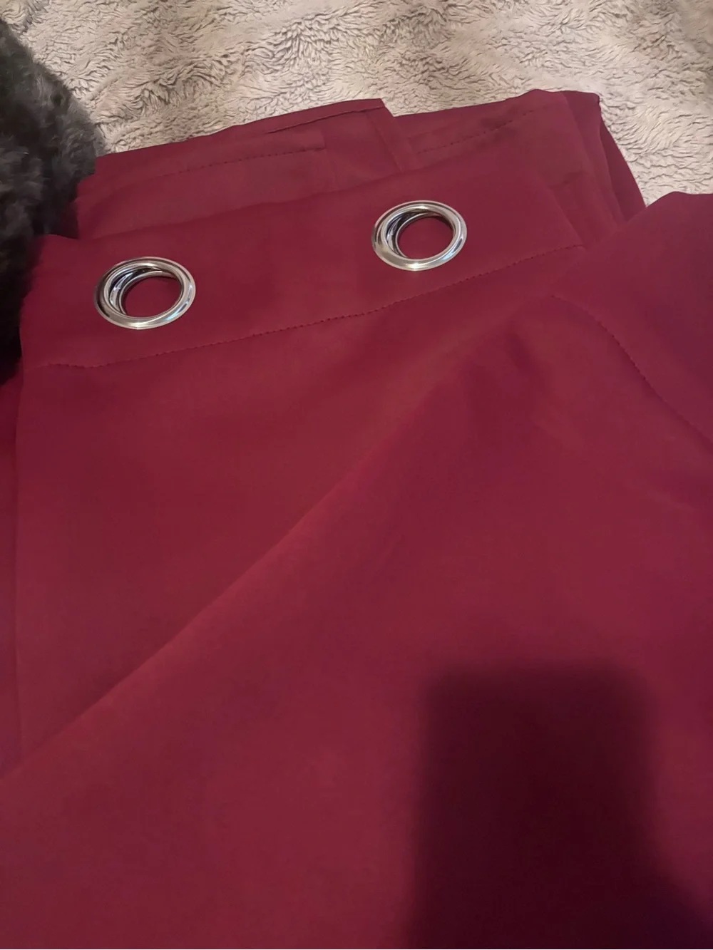 Burgundy curtains 52 x 84”